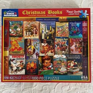 Christmas Books Jigsaw Puzzle White Mountain 1000 Larger Pieces Complete